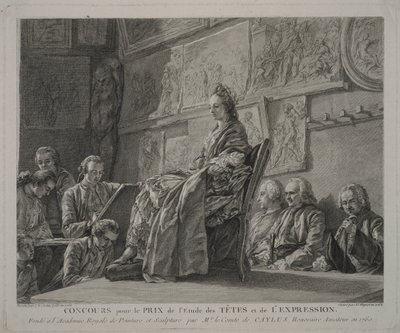 De Wedstrijd voor de Prijs voor de Studie van Emotie door French Jean Jacques Flipart